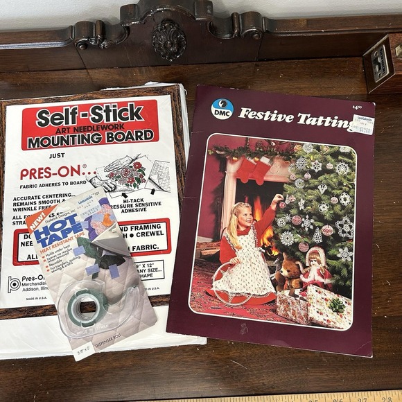 Other - Festive Tatting Needlepoint Pattern‎ Booklet 1983 DMC Holiday Christmas Lot